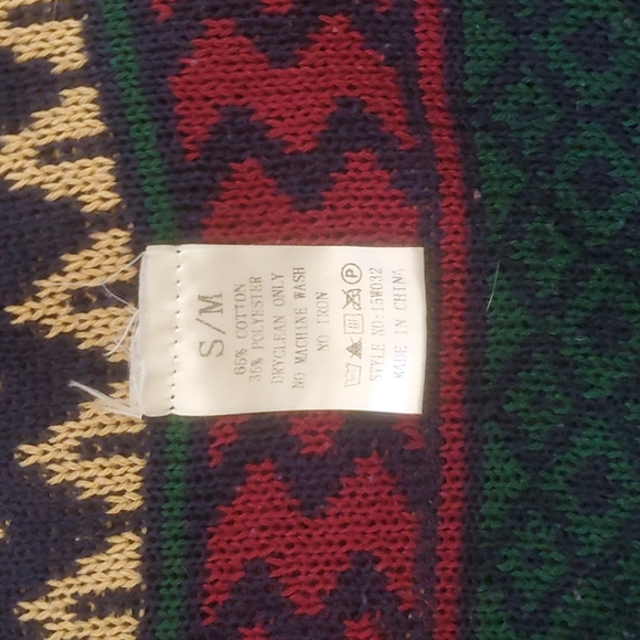 GEEGEE Women's Aztec Print Open Front Fringe Trim Waterfall Cardigan-Sz S/M - Picture 10 of 17